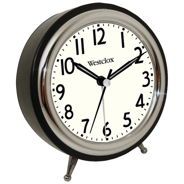 Westclox Classic Retro Alarm Clock with Chrome Bezel 75032